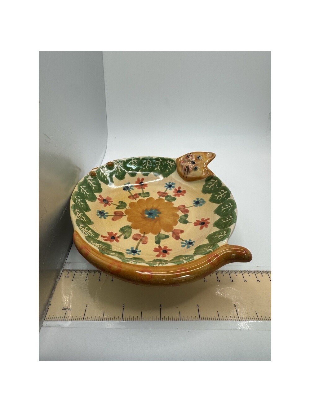 Hand Painted Made in Italy Small Cat Trinket Bowl